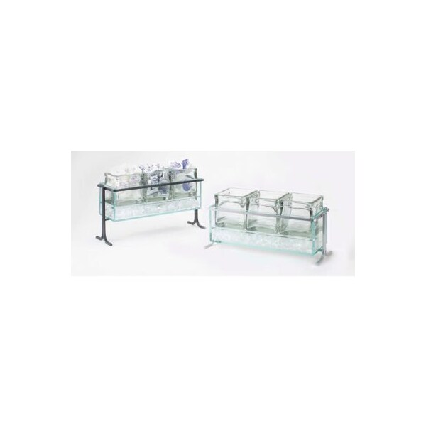 Cal-Mil Cal-Mil 1806-5-39 Iron Iced Condiment Display 13-1/2"W x 5-1/2"D x 7"H Silver 1806-5-39 - main